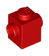 LEGO - Steen, gemodificeerd 1 x 1 met noppen aan 2 tegenoverliggende zijden - Red | N - Thumbnail