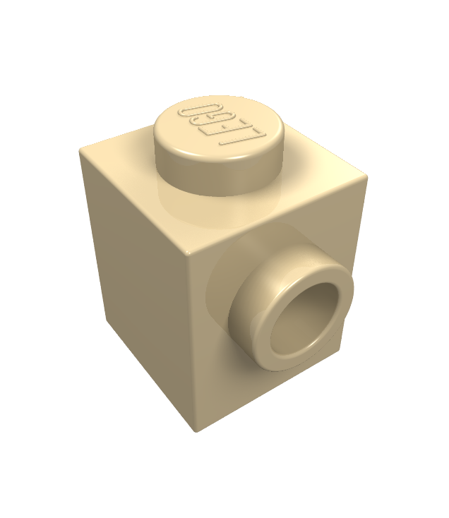LEGO - Steen, gemodificeerd 1 x 1 met noppen aan 2 tegenoverliggende zijden - Tan | N