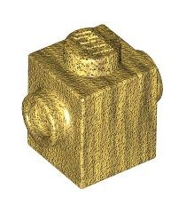 LEGO - Steen, gemodificeerd 1 x 1 met noppen aan 2 tegenoverliggende zijden - Pearl Gold | N - Thumbnail