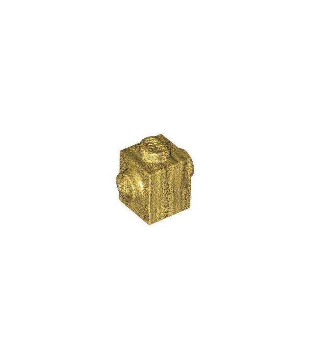 LEGO - Steen, gemodificeerd 1 x 1 met noppen aan 2 tegenoverliggende zijden - Pearl Gold | N