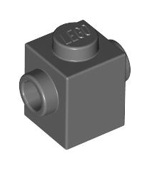LEGO - Steen, gemodificeerd 1 x 1 met noppen aan 2 tegenoverliggende zijden - Dark Bluish Gray | N - Thumbnail