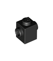 LEGO - Steen, gemodificeerd 1 x 1 met noppen aan 2 tegenoverliggende zijden - Black | N - Thumbnail