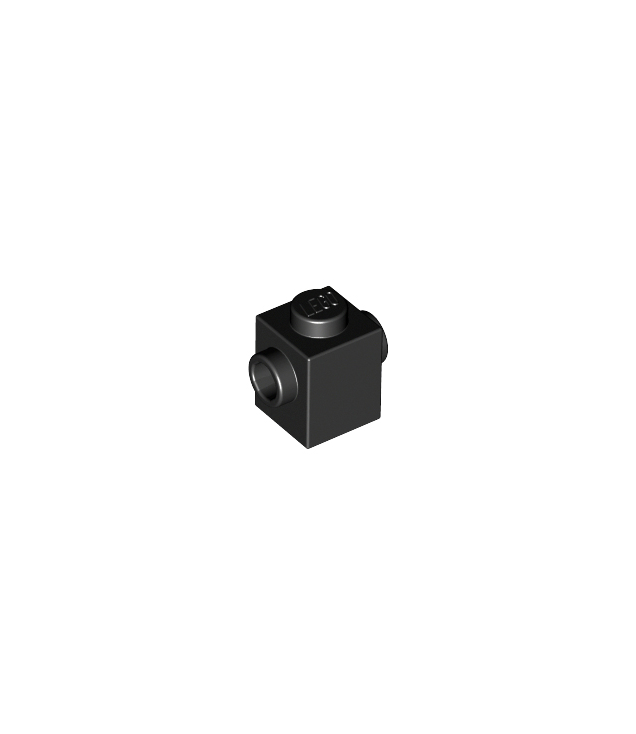 LEGO - Steen, gemodificeerd 1 x 1 met noppen aan 2 tegenoverliggende zijden - Black | N