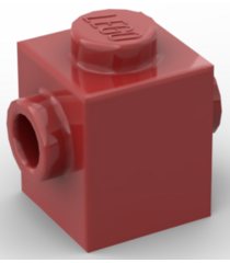LEGO - Steen, gemodificeerd 1 x 1 met noppen aan 2 tegenoverliggende zijden - Dark Red | N - Thumbnail