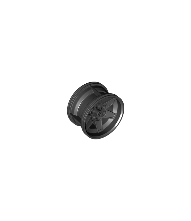 LEGO - Wiel Ø56mm x 34mm Technic race middelgroot, 6 pen-gaten - Black | N