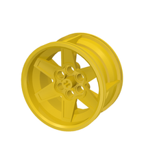 LEGO - Wiel Ø56mm x 34mm Technic race middelgroot, 6 pen-gaten - Yellow | N - Thumbnail