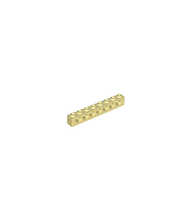 LEGO - Technic, steen 1 x 8 met gaten (Vintage jaren 2000 onderdeel) - Tan | N