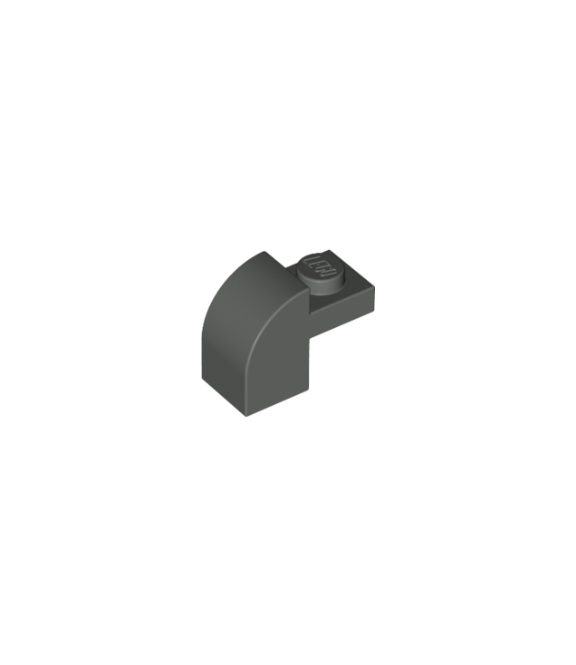 LEGO - Helling, gebogen 2 x 1 x 1 1/3 met verzonken nop (Vintage jaren 2000 onderdeel) - Dark Gray | N