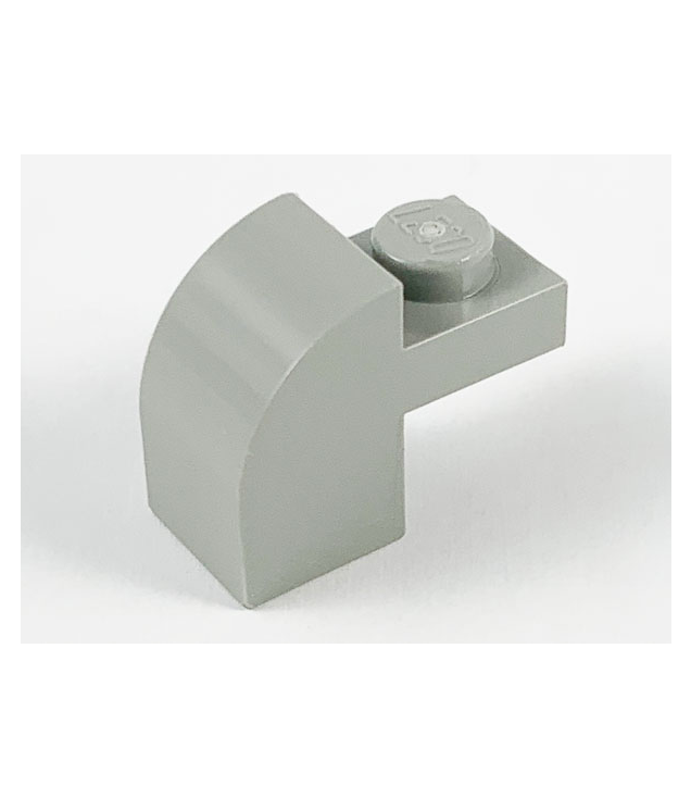 LEGO - Helling, gebogen 2 x 1 x 1 1/3 met verzonken nop (Vintage jaren 2000 onderdeel) - Light Gray | N