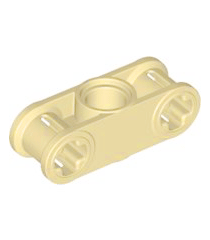 LEGO - Technic, as- en penverbinder loodrecht 3L met centraal pen-gat (Vintage jaren 2000 onderdeel) - Tan | N - Thumbnail