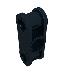 LEGO - Technic, as- en penverbinder loodrecht 3L met centraal pen-gat (Vintage jaren 2000 onderdeel) - Black | N - Thumbnail