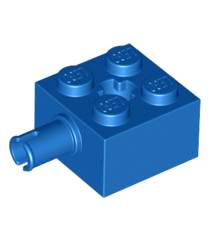 LEGO - Steen, gemodificeerd 2 x 2 met pen en as-gat (Vintage jaren ’90 onderdeel) - Blue | N - Thumbnail