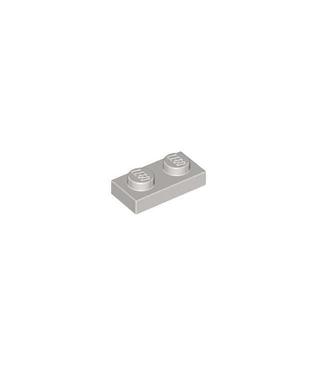 LEGO - Plaat 1 x 2 (Vintage jaren ’90 onderdeel) - Light Gray | N