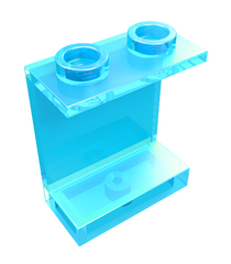LEGO - Paneel 1 x 2 x 2 – holle noppen (Vintage jaren 2000 onderdeel) - Trans-Light Blue | N - Thumbnail