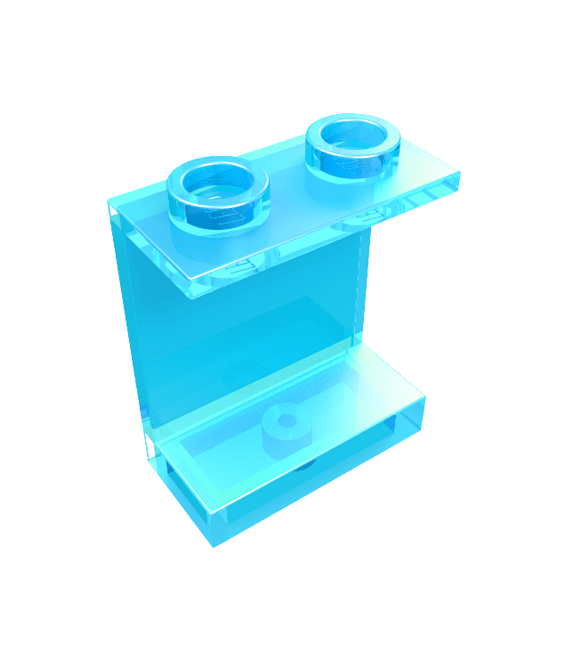 LEGO - Paneel 1 x 2 x 2 – holle noppen (Vintage jaren 2000 onderdeel) - Trans-Light Blue | N