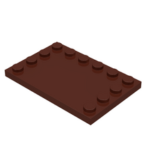 LEGO - Tegel, aangepast 4 x 6 met noppen aan de randen (Vintage jaren 2000 onderdeel) - Brown | N - Thumbnail