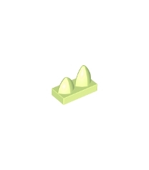 LEGO - Tegel, gemodificeerd 1 x 2 met 2 verticale tanden - Yellowish Green | N - Thumbnail