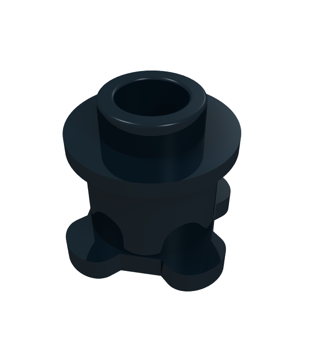 LEGO - Steen, rond 1 x 1 x 2/3 met bloemrand (4 noppen op basis) (Vintage jaren 2000 onderdeel) - Black | N