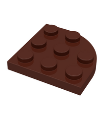 LEGO - Plaat, ronde hoek 3 x 3 (Vintage jaren 2000 onderdeel) - Brown | N - Thumbnail