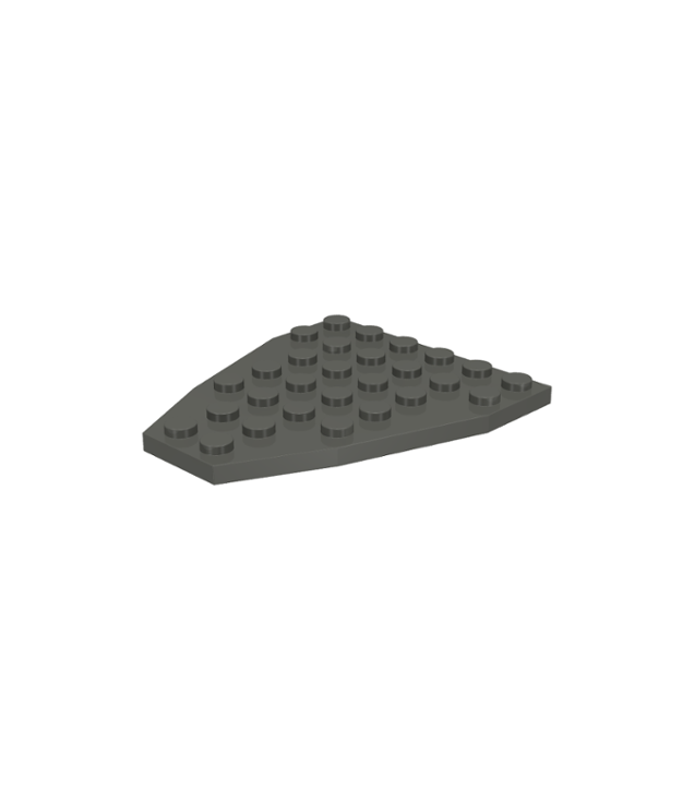 LEGO - Wig, plaat 7 x 6 zonder nopuitsparingen (boegplaat) (Vintage jaren ’90 onderdeel) - Dark Gray | N