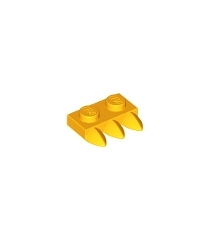 LEGO - Plaat, gemodificeerd 1 x 2 met 3 tanden - Bright Light Orange | N - Thumbnail