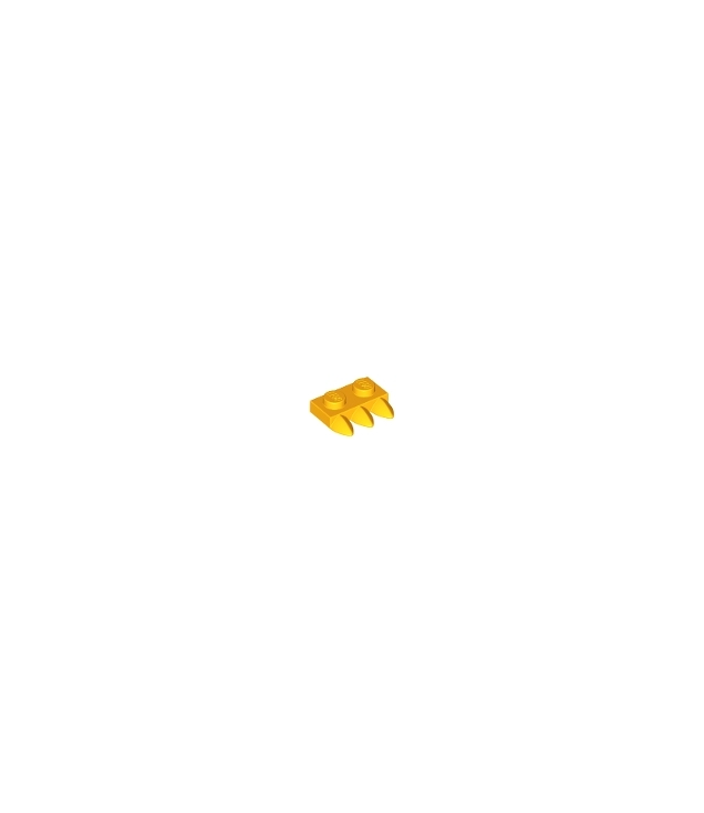 LEGO - Plaat, gemodificeerd 1 x 2 met 3 tanden - Bright Light Orange | N