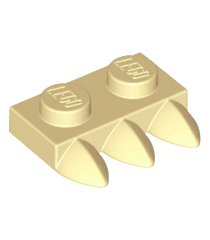 LEGO - Plaat, gemodificeerd 1 x 2 met 3 tanden - Tan | N - Thumbnail
