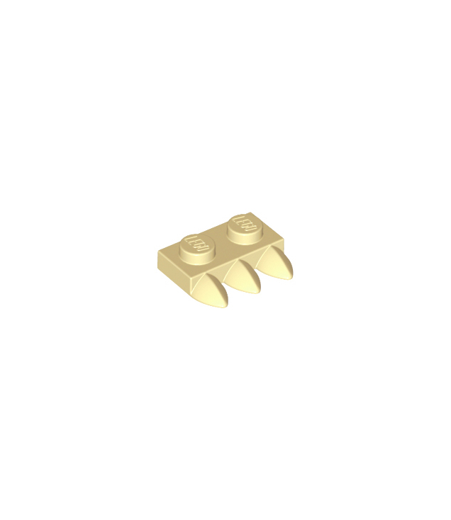 LEGO - Plaat, gemodificeerd 1 x 2 met 3 tanden - Tan | N