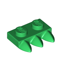 LEGO - Plaat, gemodificeerd 1 x 2 met 3 tanden - Green | N - Thumbnail