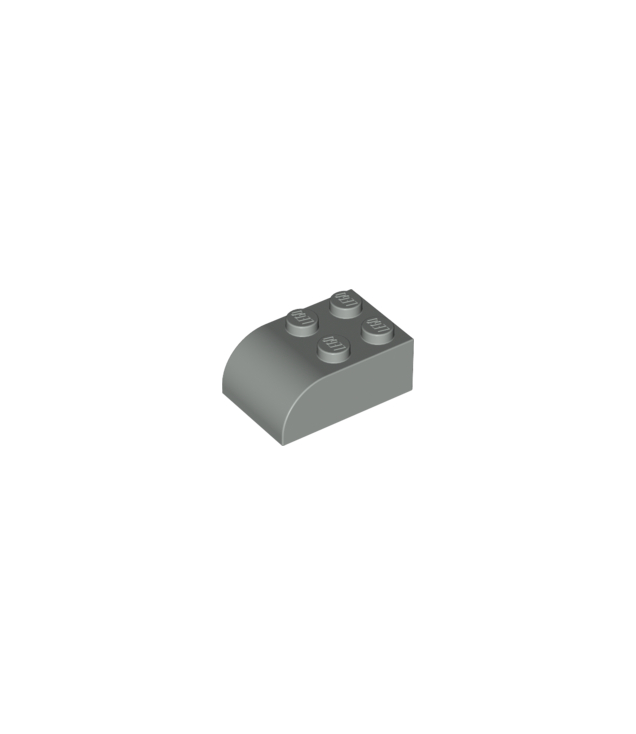 LEGO - Helling, gebogen 3 x 2 met 4 noppen (Vintage jaren 2000 onderdeel) - Light Gray | N