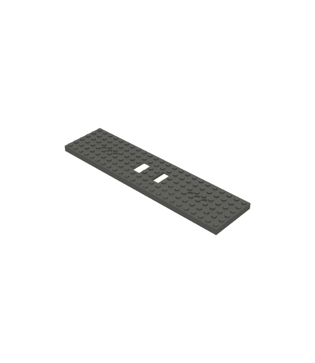 LEGO - Treinbasis 6 x 24 met 3 ronde gaten aan elke zijde (Vintage jaren 2000 onderdeel) - Dark Gray | N