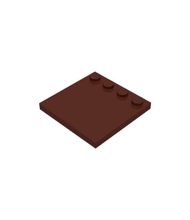 LEGO - Tegel, aangepast 4 x 4 met noppen aan rand (Vintage jaren 2000 onderdeel) - Brown | N