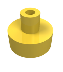 LEGO - Tegel, rond 1 x 1 met staaf- en penhouder - Yellow | N - Thumbnail