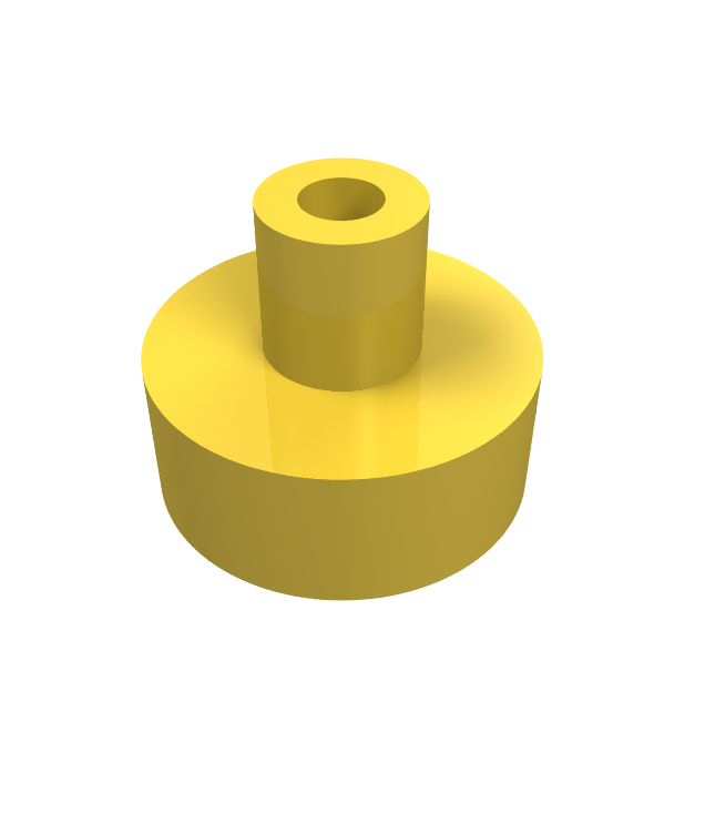 LEGO - Tegel, rond 1 x 1 met staaf- en penhouder - Yellow | N