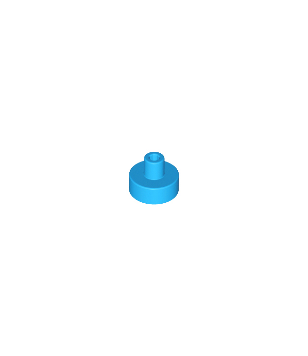 LEGO - Tegel, rond 1 x 1 met staaf- en penhouder - Dark Azure | N