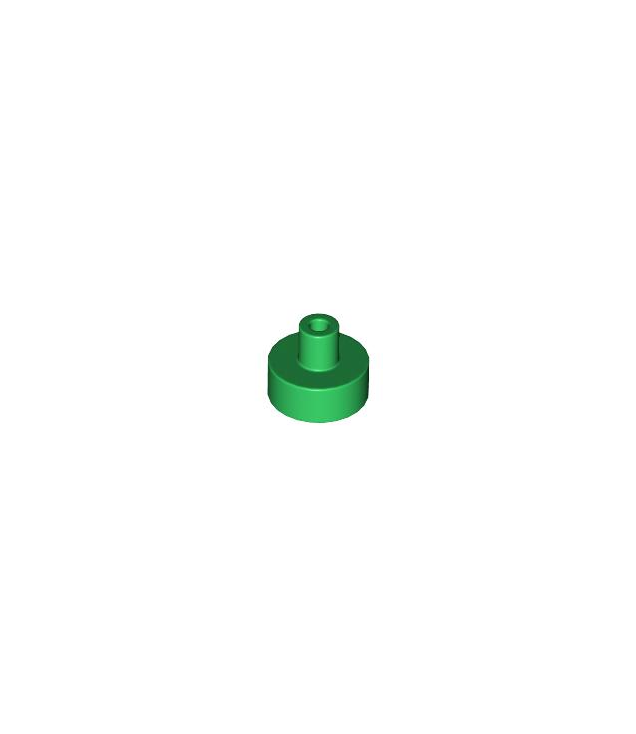 LEGO - Tegel, rond 1 x 1 met staaf- en penhouder - Green | N