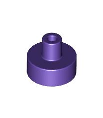 LEGO - Tegel, rond 1 x 1 met staaf- en penhouder - Dark Purple | N - Thumbnail