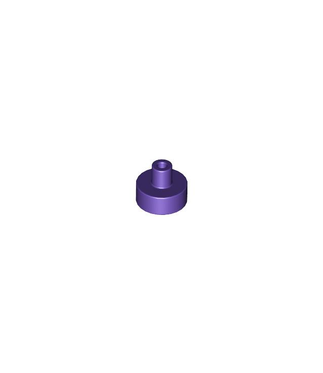 LEGO - Tegel, rond 1 x 1 met staaf- en penhouder - Dark Purple | N