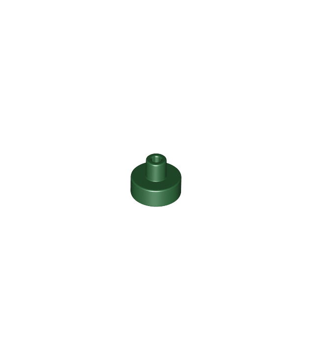 LEGO - Tegel, rond 1 x 1 met staaf- en penhouder - Dark Green | N