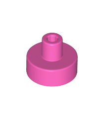 LEGO - Tegel, rond 1 x 1 met staaf- en penhouder - Dark Pink | N - Thumbnail