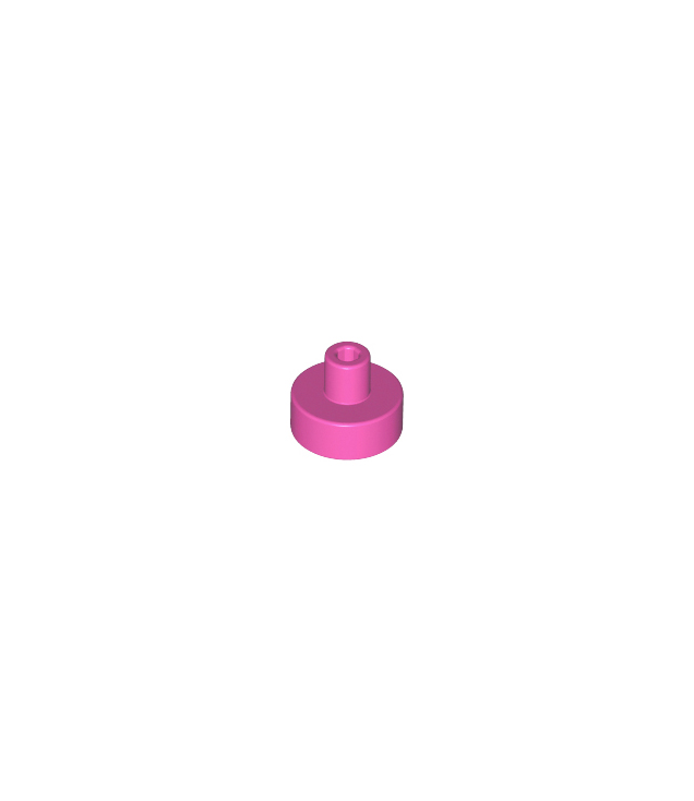 LEGO - Tegel, rond 1 x 1 met staaf- en penhouder - Dark Pink | N