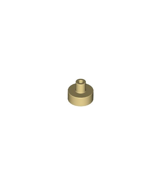 LEGO - Tegel, rond 1 x 1 met staaf- en penhouder - Tan | N