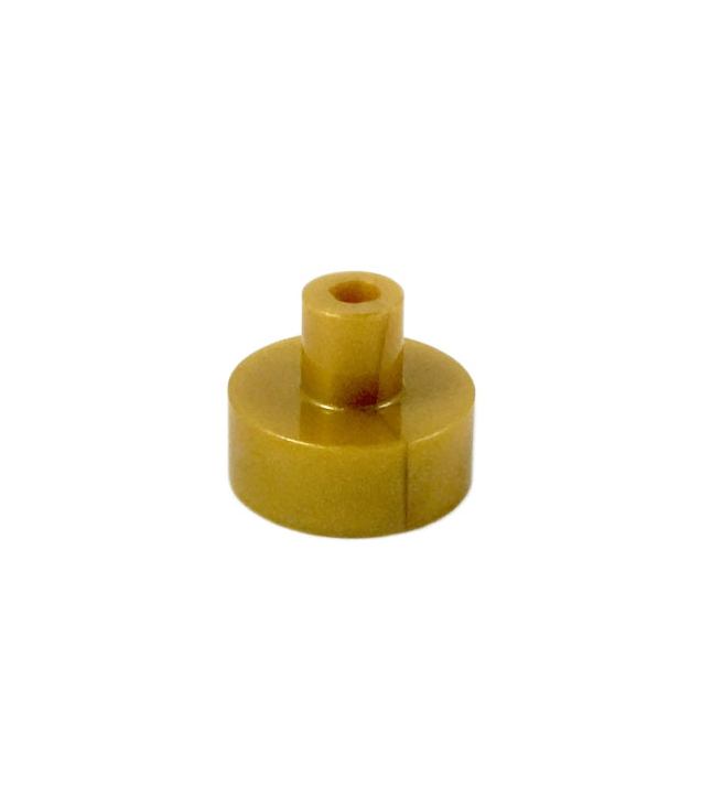 LEGO - Tegel, rond 1 x 1 met staaf- en penhouder - Pearl Gold | N