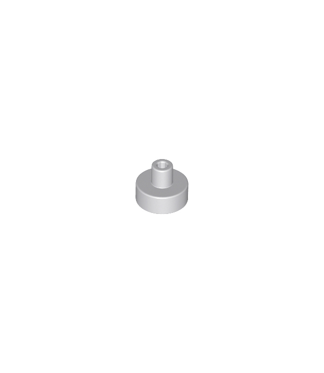 LEGO - Tegel, rond 1 x 1 met staaf- en penhouder - Light Bluish Gray | N