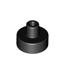 LEGO - Tegel, rond 1 x 1 met staaf- en penhouder - Black | N - Thumbnail
