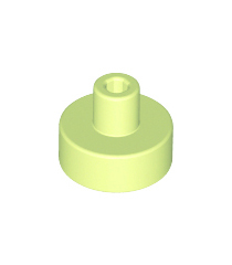 LEGO - Tegel, rond 1 x 1 met staaf- en penhouder - Yellowish Green | N - Thumbnail
