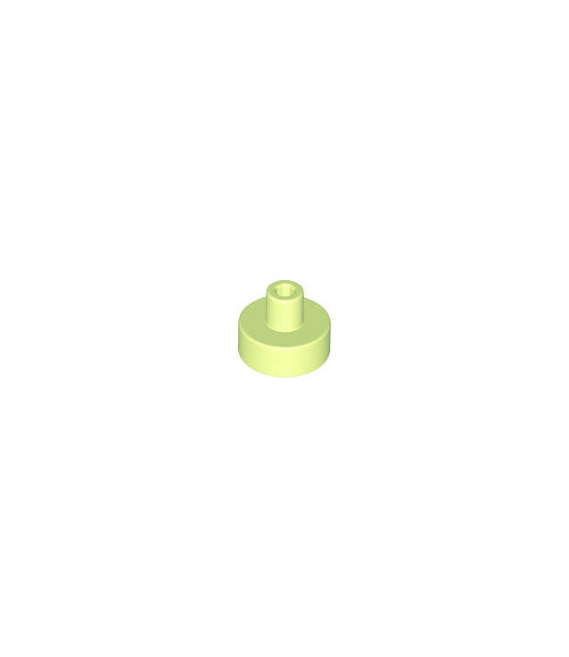LEGO - Tegel, rond 1 x 1 met staaf- en penhouder - Yellowish Green | N