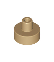 LEGO - Tegel, rond 1 x 1 met staaf- en penhouder - Dark Tan | N - Thumbnail