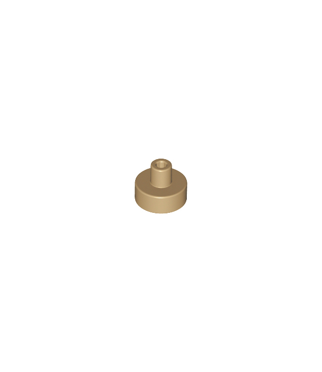 LEGO - Tegel, rond 1 x 1 met staaf- en penhouder - Dark Tan | N