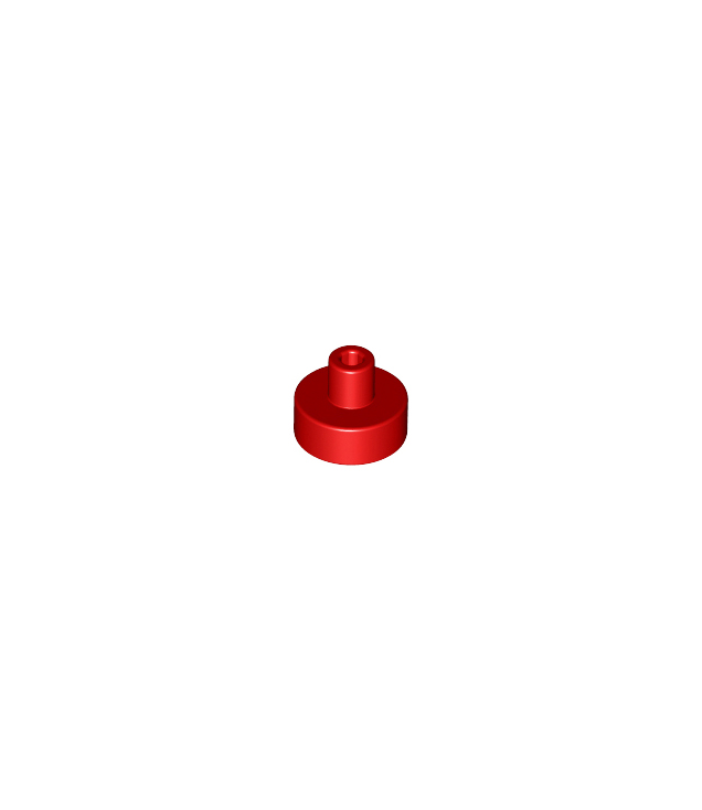 LEGO - Tegel, rond 1 x 1 met staaf- en penhouder - Red | N